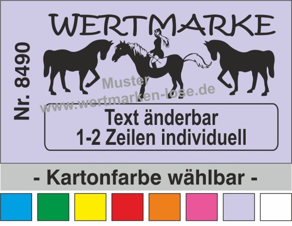 1000 Wertmarken "Reiten-Pferde"